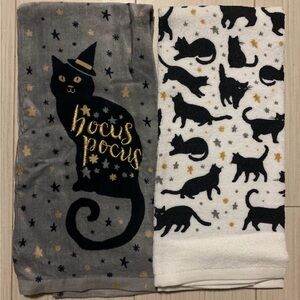 Halloween Black Cat Hocus Pocus Towel Set